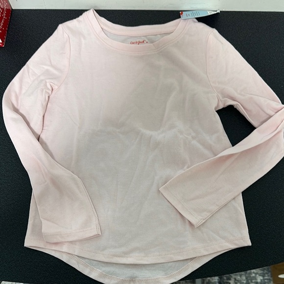 Cat & Jack Pink Long Sleeve Tee Soft Knit Crew Neck - Picture 1 of 2